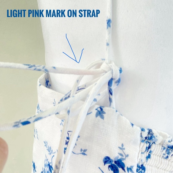 Reformation christen white blue Floral Print square neck tie straps Midi Dress - Picture 9 of 15